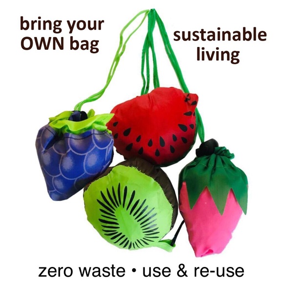 4 Fruity Reusable Bags - NWT - Picture 2 of 9